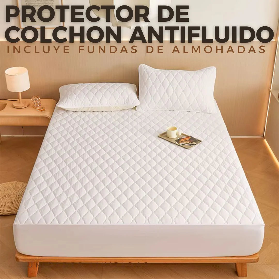 Combo Protector de Colchón + Fundas ¡Impermeables y Antimanchas!