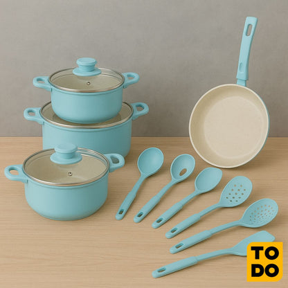 Juego de ollas y utensilios cocina