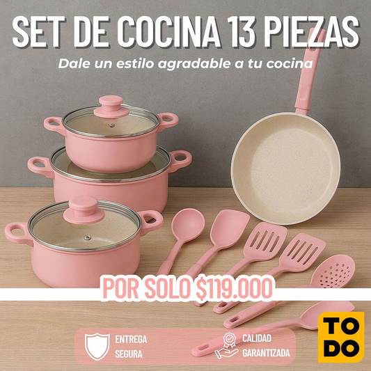 Juego de ollas y utensilios cocina