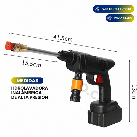 HIDROLAVADORA INALÁMBRICA 48V CON 2 BATERÍAS RECARGABLES | PORTÁTIL Y POTENTE